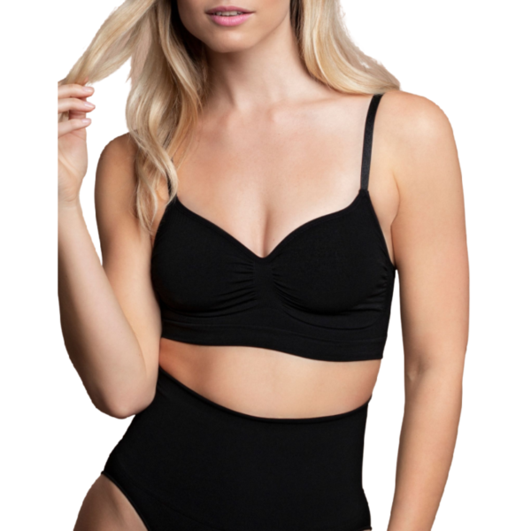 BYE-BRA - MEDIUM CONTROL BRA SEAMLESS BLACK SIZE S