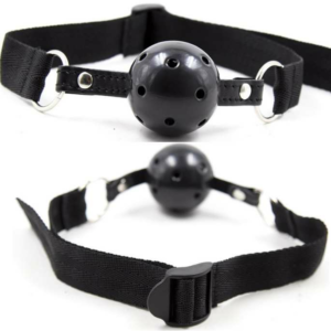 OHMAMA FETISH BLACK FABRIC BREATHABLE BALL GAG