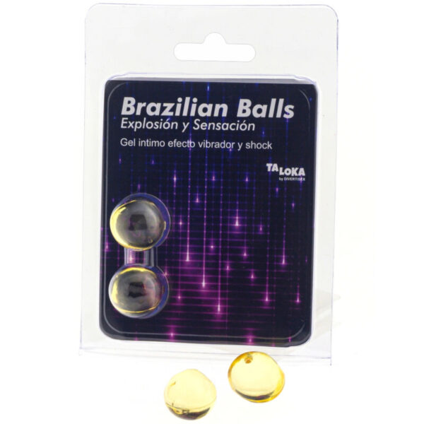 TALOKA - 2 BRAZILIAN BALLS VIBRATING & SHOCK EFFECT EXCITING GEL