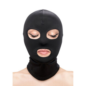 NS NOVELTIES - FETISH & FASHION EYES AND MOUTH HOOD NYLON BLACK