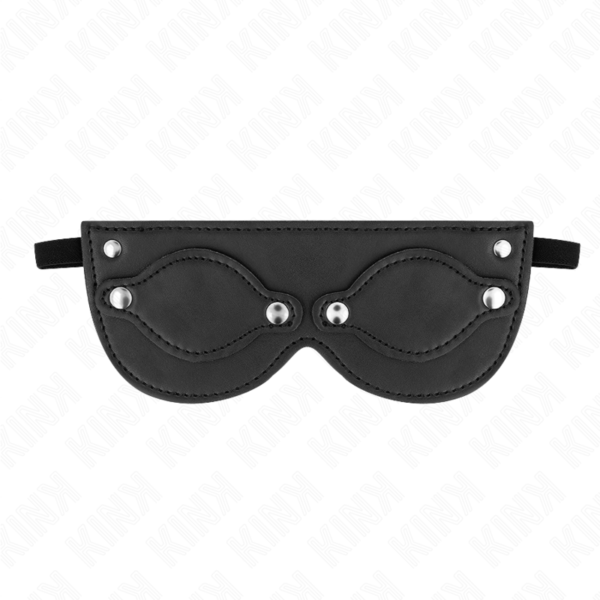 KINK - LEATHERETTE MASK WITH DETACHABLE EYE COVERS 22 x 9 CM