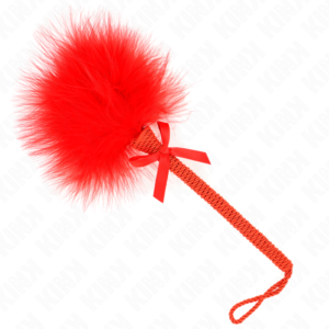 KINK - NYLON ROPE WAND WITH TICKLE FEATHERS AND RED BOW 25 CM