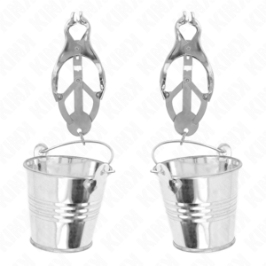 KINK - JAPANESE CLOVER NIPPLE CLAMPS WITH BUCKETS SILVER