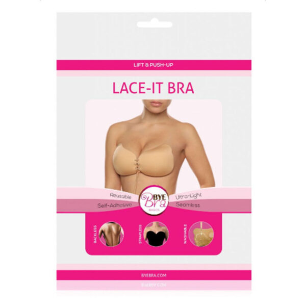 BYE-BRA - LACE-IT ENHANCEMENT PUSH-UP BEIGE CUP D