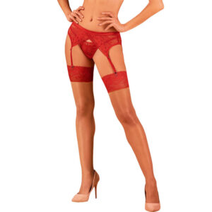 OBSESSIVE - LACELOVE STOCKINGS RED XL/XXL